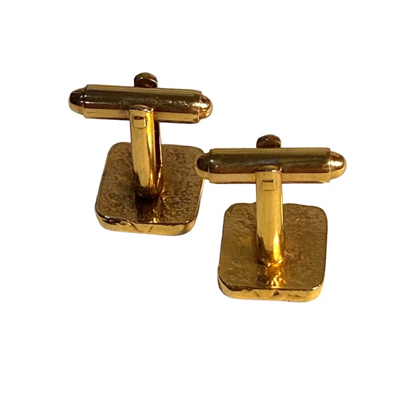 Chinese Cufflinks "Life" Symbol Black Gold Toned Jewelry Menswear Mens Mandarin - Picture 4 of 4